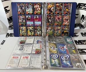 2 Football Card Binders Including Many 1990s Inserts