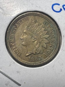 1863 US INDIAN HEAD CENT UNC