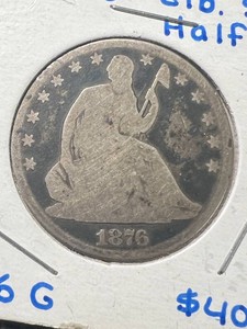 1876 US SEATED LIBERTY HALF DOLLAR