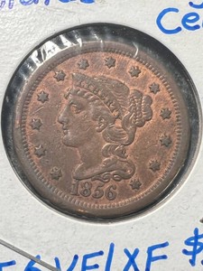 1856 US BRAIDED HAIR LARGE CENT