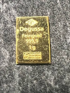 1 GRAM .999 FINE GOLD DEGUSSA BAR