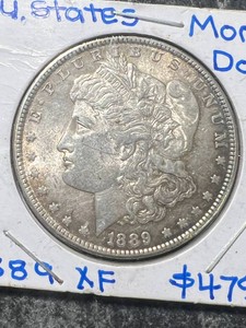 1889 US MORGAN SILVER DOLLAR