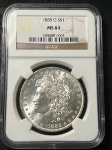 1885-O US MORGAN SILVER DOLLAR NGC MS64