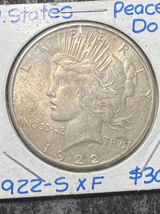 1922-S US PEACE SILVER DOLLAR