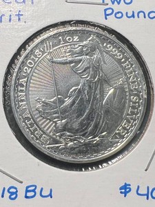 2018 BRITTANIA 1 TROY OZ .999 FINE SILVER