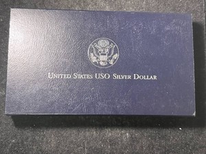 1991 USO PROOF SILVER DOLLAR IN ORIGINAL MINT BOX