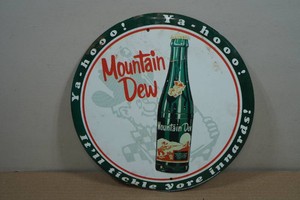 Vintage Style Mountain Dew Metal Sign
