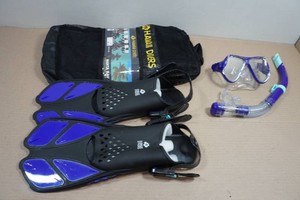 Hawaii Divers Manta Ray Adult Snorkel Set - Fin Size LXL