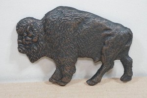Cast Iron Buffalo Wall Art - 7x5