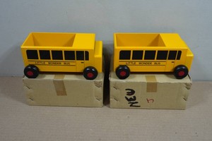 2 Wooden Little Wonder Toy Buses