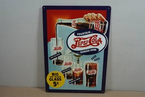 Vintage Style Metal Sign - Pepsi