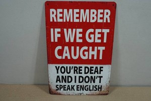 Vintage Style Metal Sign - Remember If We Get Caught