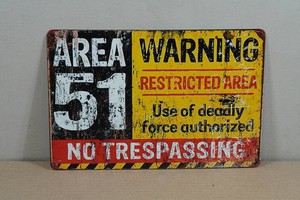 Vintage Style Metal Sign - Area 51