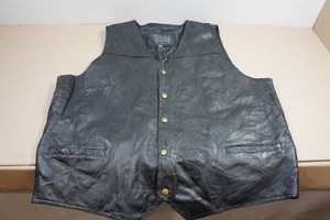 Italian Stone Design Genuine Leather Vest - XXXL