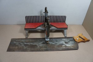 Antique Cast Miter Box with Backsaw