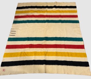 Vintage Hudsons Bay Point Blanket - 61 X 79 in - Red Tag