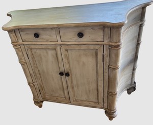 Vintage Painted 2-Drawer 2-Door Cabinet - 46 X 15 X 37 in
