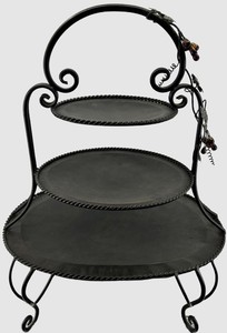 Decorative Metal Three-Tier Serving Stand - 25 X 20 X 29 in