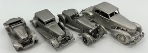 Danbury Mint Pewter Classic Car Models Mixed Lot - 4 Models