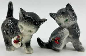 Goebel Cat Figurines With Ladybugs 3 X 3 in (Lot of 2)