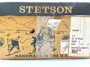 Stetson Apache 4X Beaver Western Hat Size 7 12 Long Oval