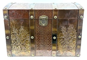 Embossed Metal Decorative Storage Chest - 20 X 15 in