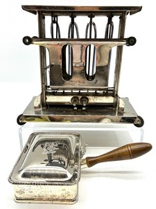 Vintage Silver Plate Toaster & F.B. Rogers Crumb Catcher