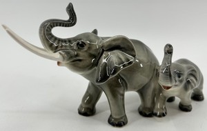 Goebel Elephant Figurine - Parent & Calf #1