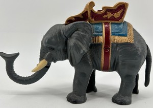 Cast Iron Elephant Bank - Ornate Saddle Design, 9 X 6 in