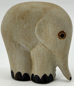 Mid-Century Sgrafo Elephant Figurine - 4 X 5 in - E.B. Lattorff