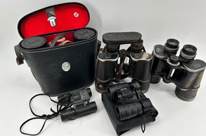 Binoculars Mixed Lot - Carl Zeiss Jena, BinoLux, Brunton & Vivitar (Lot of 5)