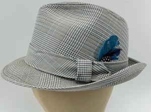 Vintage Dobbs Fifth Avenue New York Plaid Fedora Size 7 18