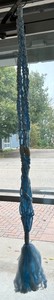Vintage Blue Macrame Hanging Decor - 62 in Long