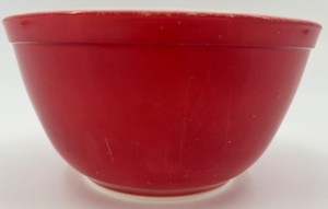 Vintage Pyrex Red Glass Mixing Bowl - 8 X 6 in