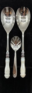 Decorative Serving Spoons & Small Spoon (Lot of 3)