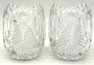 Vintage Cut Glass Vessels With Starburst Bases (Lot of 2)
