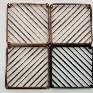 Square Wire Metal Trivets - Copper Tone & Black (Lot of 4)