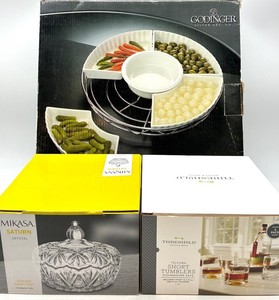 Godinger, Mikasa & Threshold Servingware Mixed Lot - New in Box