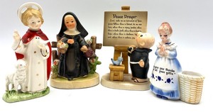 Vintage Religious Figurines Mixed Lot - Erich Stauffer, ARN Japan & More (4)