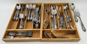 Gorham Stainless Steel Floral Flatware & Serving Utensils Mixed Lot