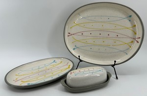 Harkerware Seafare Atomic Fish Serving Set 14 X 9 (Lot of 3)