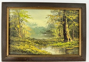 Framed Miniature Landscape Painting - 7 X 5 in