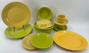 Fiesta Ware Dinnerware Assortment - Yellow & Chartreuse (Lot of 13)