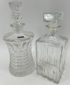 Gorham Full Lead Crystal & Crystal Decanters 5 X 11 in (Lot of 2)