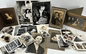 Vintage Black and White Family Photographs, Framed Portraits & Studio Images Mixed Lot