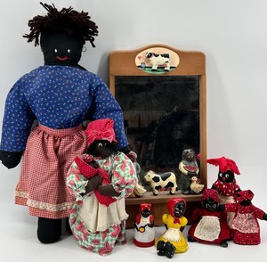 Black Americana Textile Dolls, Folk-Art Figures & Animal Figurines Mixed Lot (Lot of 10)