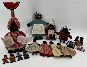 Black Americana Handmade Folk Art Dolls & Decorative Figures Mixed Lot