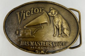 Victor His Masters Voice Indiana Metal Craft Belt Buckle