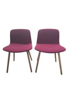 Set of 2 HAY About A Chair DiningSide Chair  Magenta & Oak