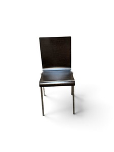 Set of 3 dark-finish shell side chair